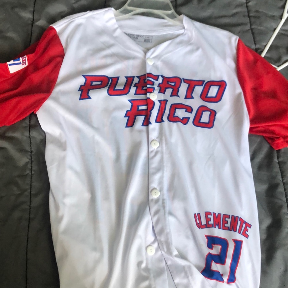 Baseball Puerto Rico Roberto Clemente Jersey size L